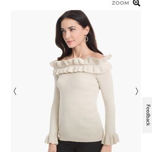 WHBM Off-The-Shoulder Ruffle Sweater